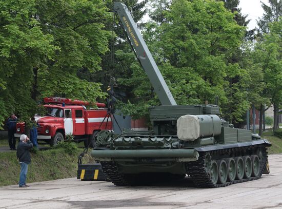 Military equipment display in Ukraine on Europe Day