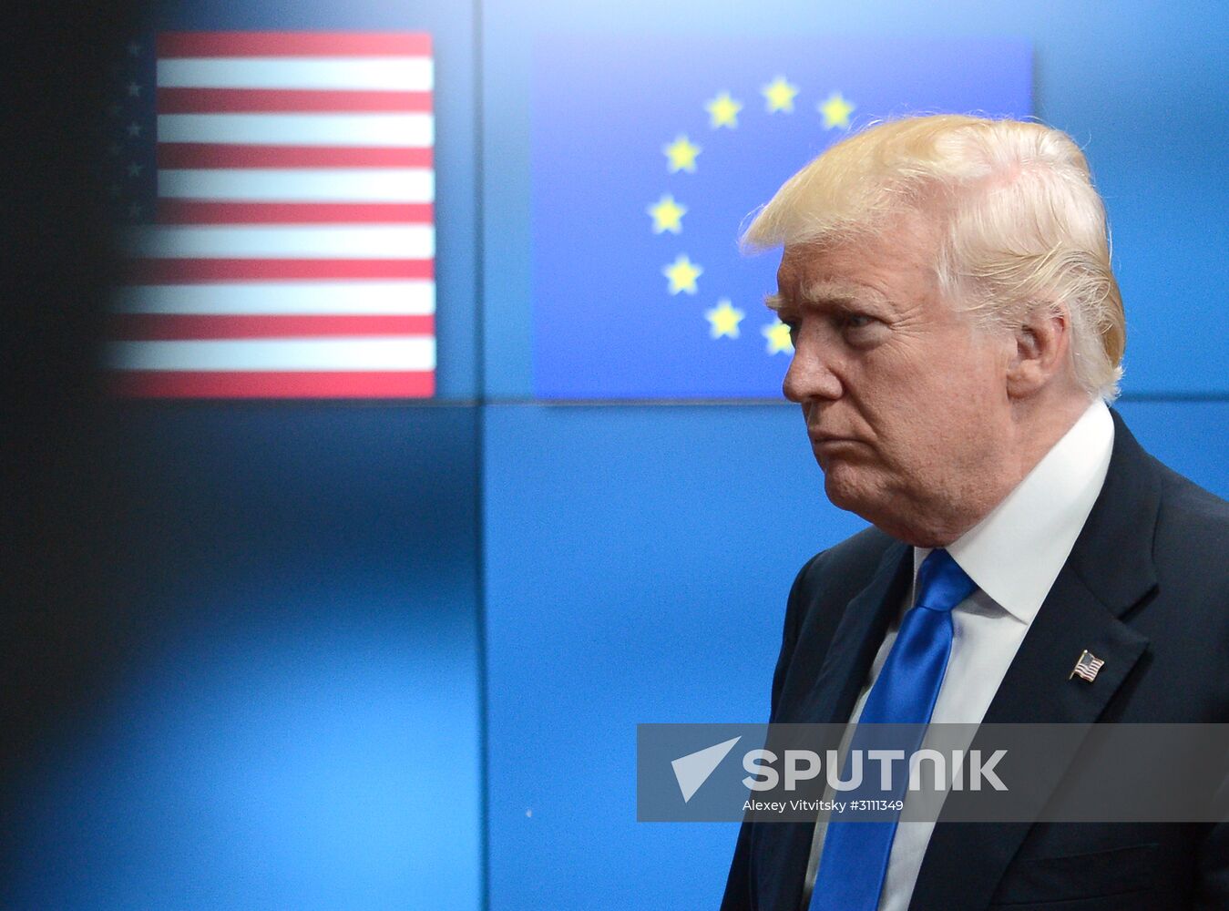 US President Donald Trump meets with European Council leaders in Brussels