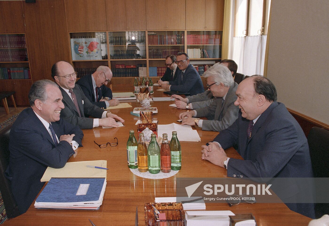 Secretary of CPSU Central Committee Alexander Yakovlev meets with USIA Director Charles Wick
