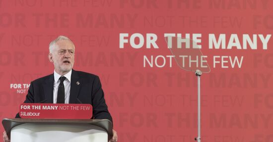 Press conference by UK's Labour Party leader Jeremy Corbyn