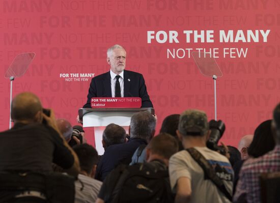 Press conference by UK's Labour Party leader Jeremy Corbyn