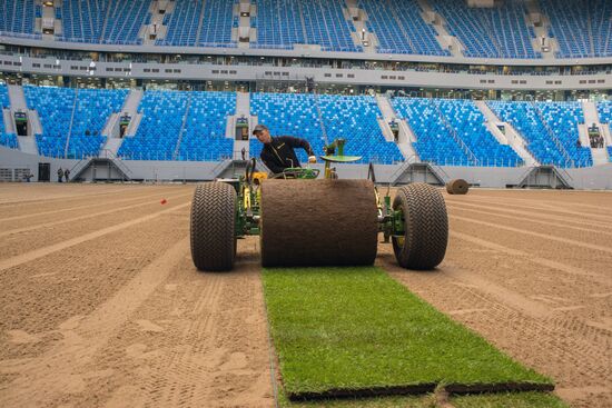 Returfing starts at St.Petersburg Arena