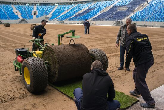 Returfing starts at St.Petersburg Arena