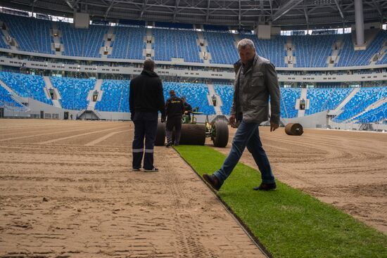 Returfing starts at St.Petersburg Arena