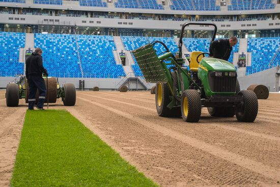 Returfing starts at St.Petersburg Arena