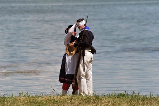 Military reenactment in Rostov Region