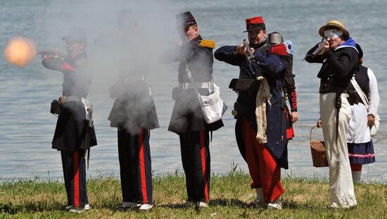 Military reenactment in Rostov Region