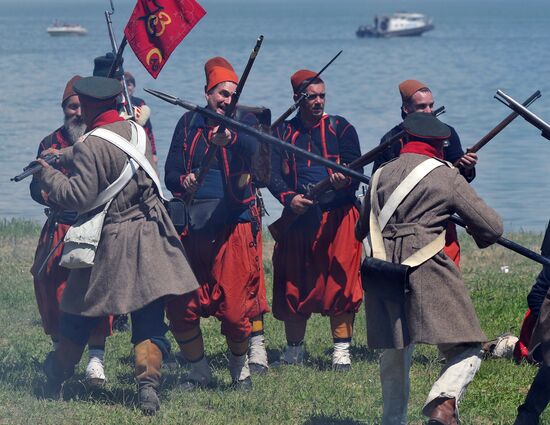 Military reenactment in Rostov Region