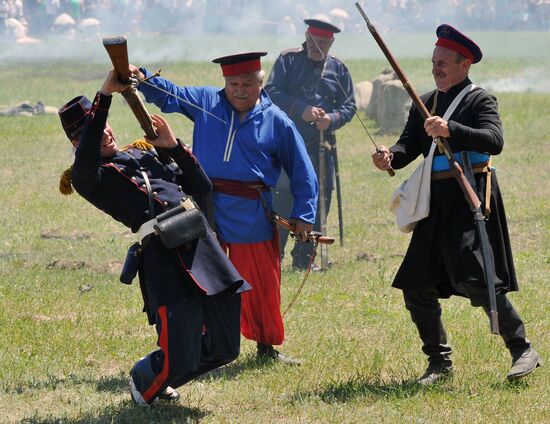 Military reenactment in Rostov Region