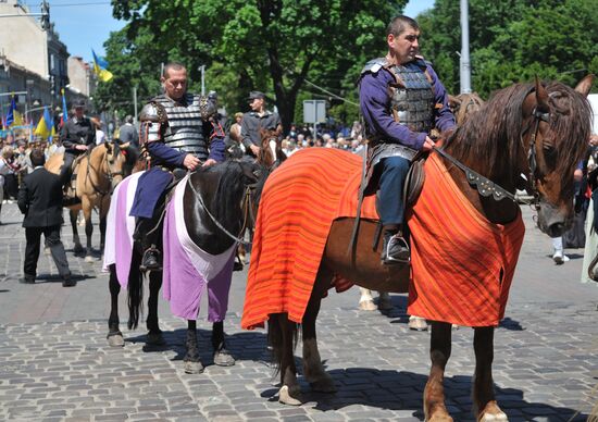Heroes Day march in Lviv