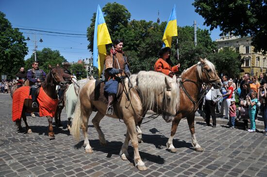 Heroes Day march in Lviv