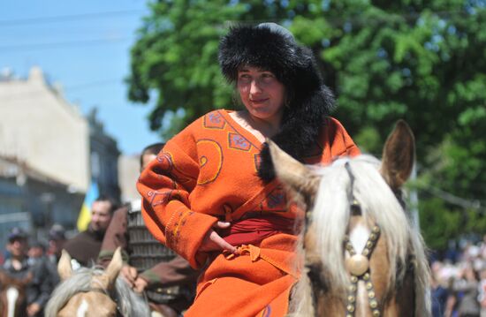 Heroes Day march in Lviv