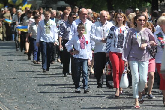 Heroes Day march in Lviv