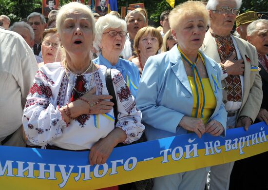 Heroes Day march in Lviv
