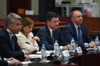 From left: Leonid Mikhelson, member of the Board of Trustees of the Russian Geographical Society, Novatek chairman of the management board and member of the board of directors; Spanish Secretary of State for Trade Maria Luisa Poncela; Russian Energy Minister Alexander Novak; Sergei Katyrin, president of the Russian Chamber of Commerce and Industry, attend the Russian-Spanish business forum as part of the 9th Meeting of the Intergovernmental Russian-Spanish Joint Commission on Economic and Industrial Cooperation in Moscow. Location: Russia, Moscow. Author: Evgeny Biyatov/Sputnik. Russian-Spanish business forum