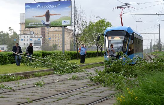 Hurricane aftermath in Moscow