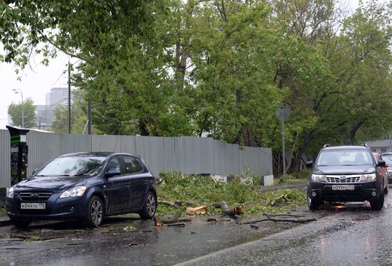 Hurricane aftermath in Moscow