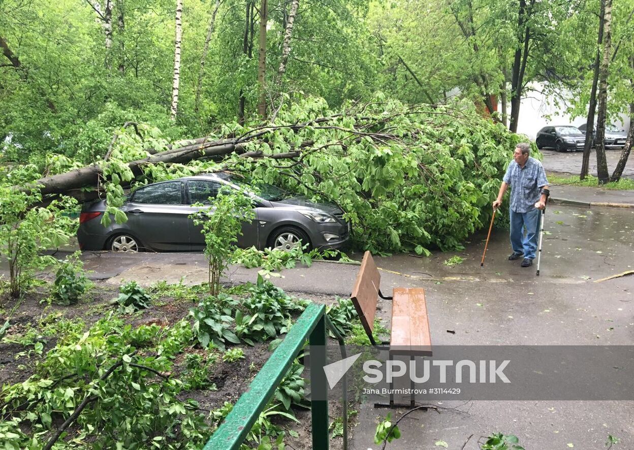 Hurricane aftermath in Moscow