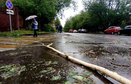 Hurricane aftermath in Moscow