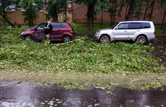 Hurricane aftermath in Moscow