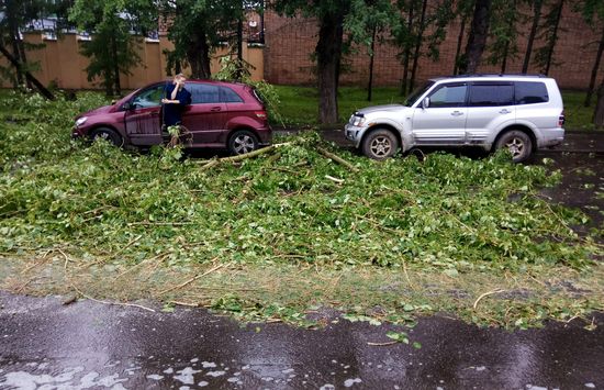 Hurricane aftermath in Moscow