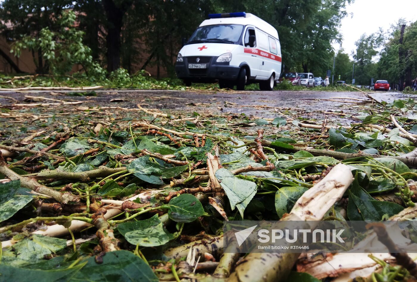 Hurricane aftermath in Moscow