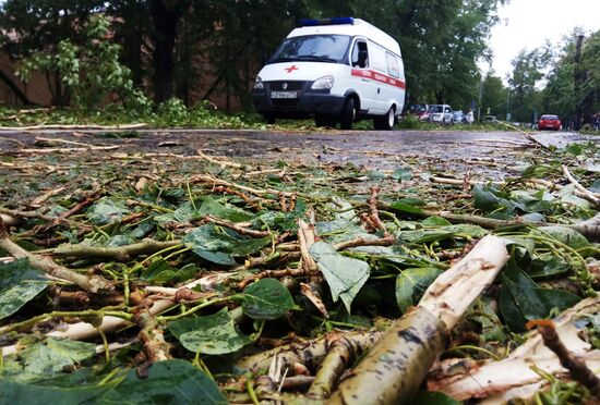 Hurricane aftermath in Moscow