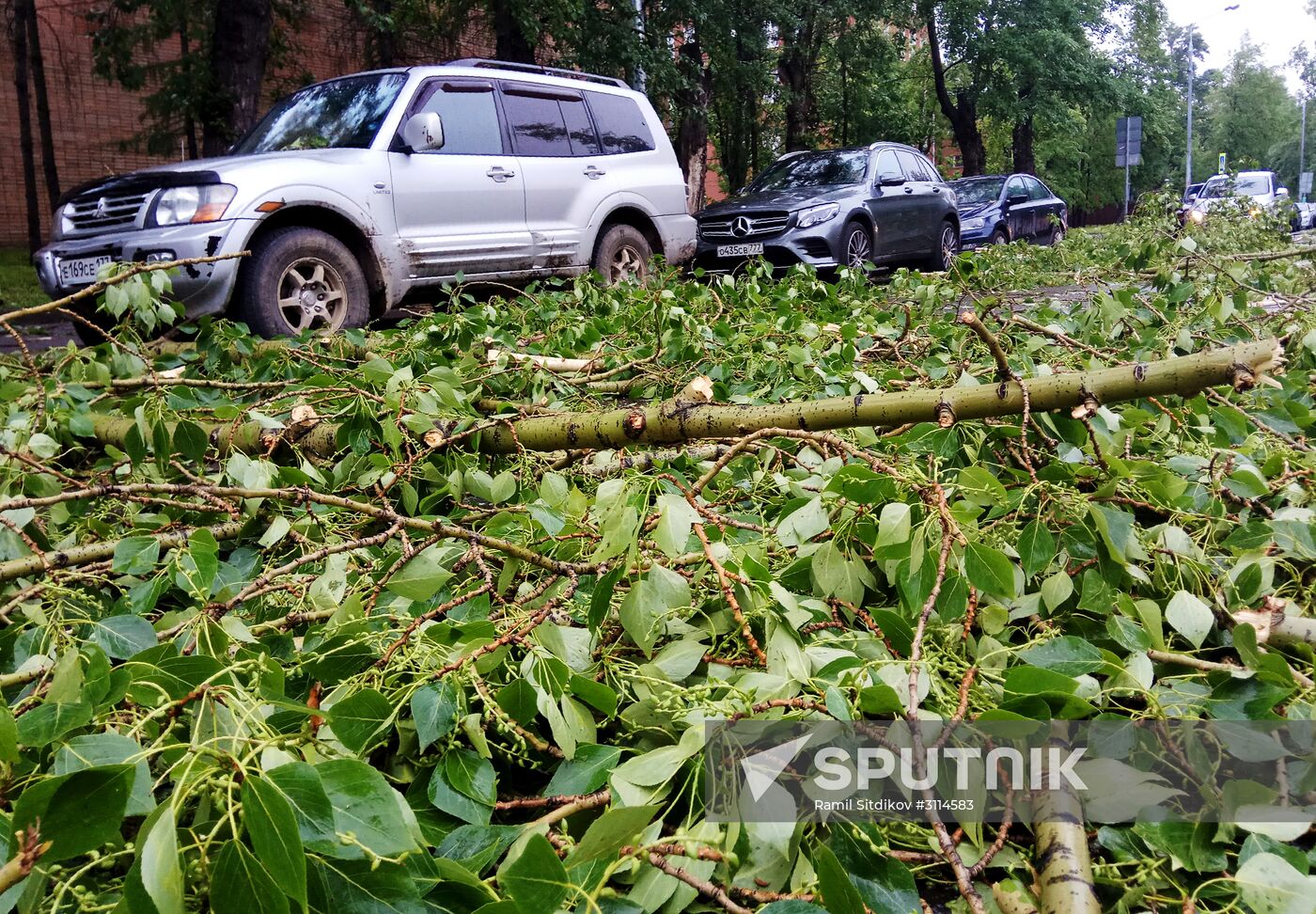 Hurricane aftermath in Moscow