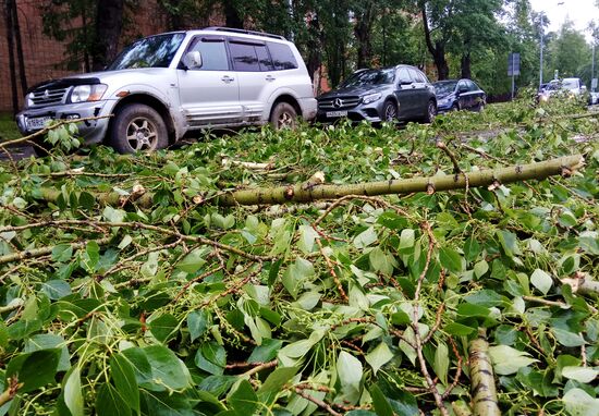 Hurricane aftermath in Moscow