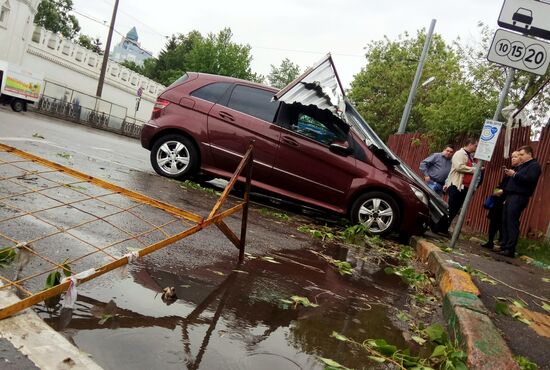 Hurricane aftermath in Moscow