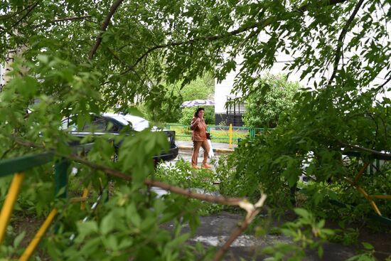 Hurricane aftermath in Moscow