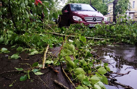 Hurricane aftermath in Moscow
