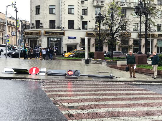 Hurricane aftermath in Moscow