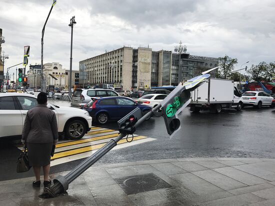 Hurricane aftermath in Moscow