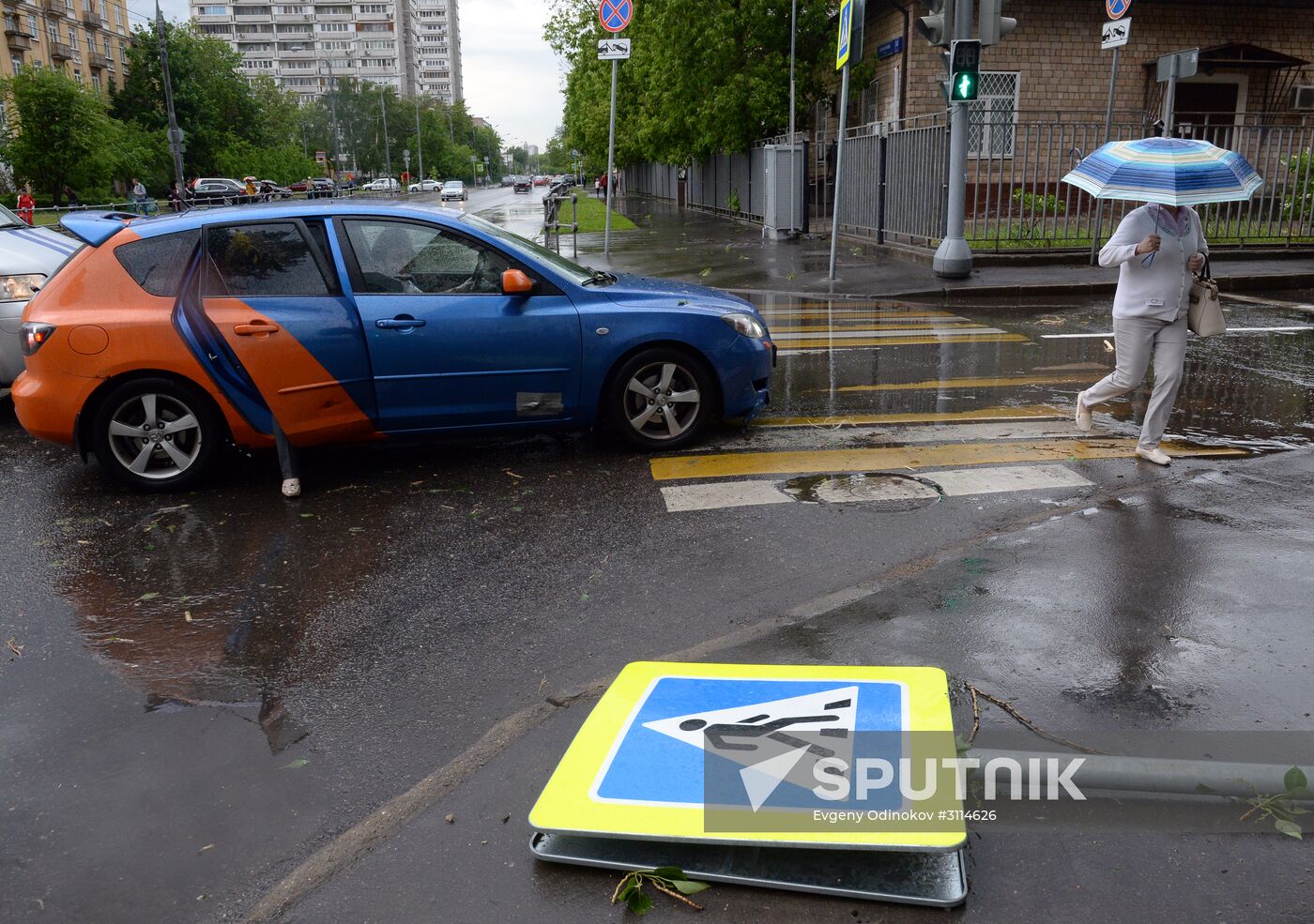 Hurricane aftermath in Moscow
