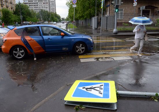 Hurricane aftermath in Moscow