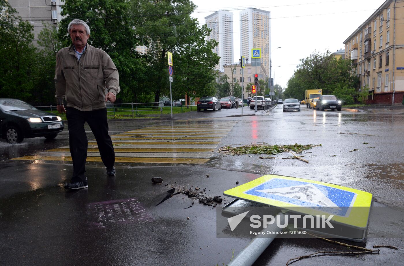Hurricane aftermath in Moscow