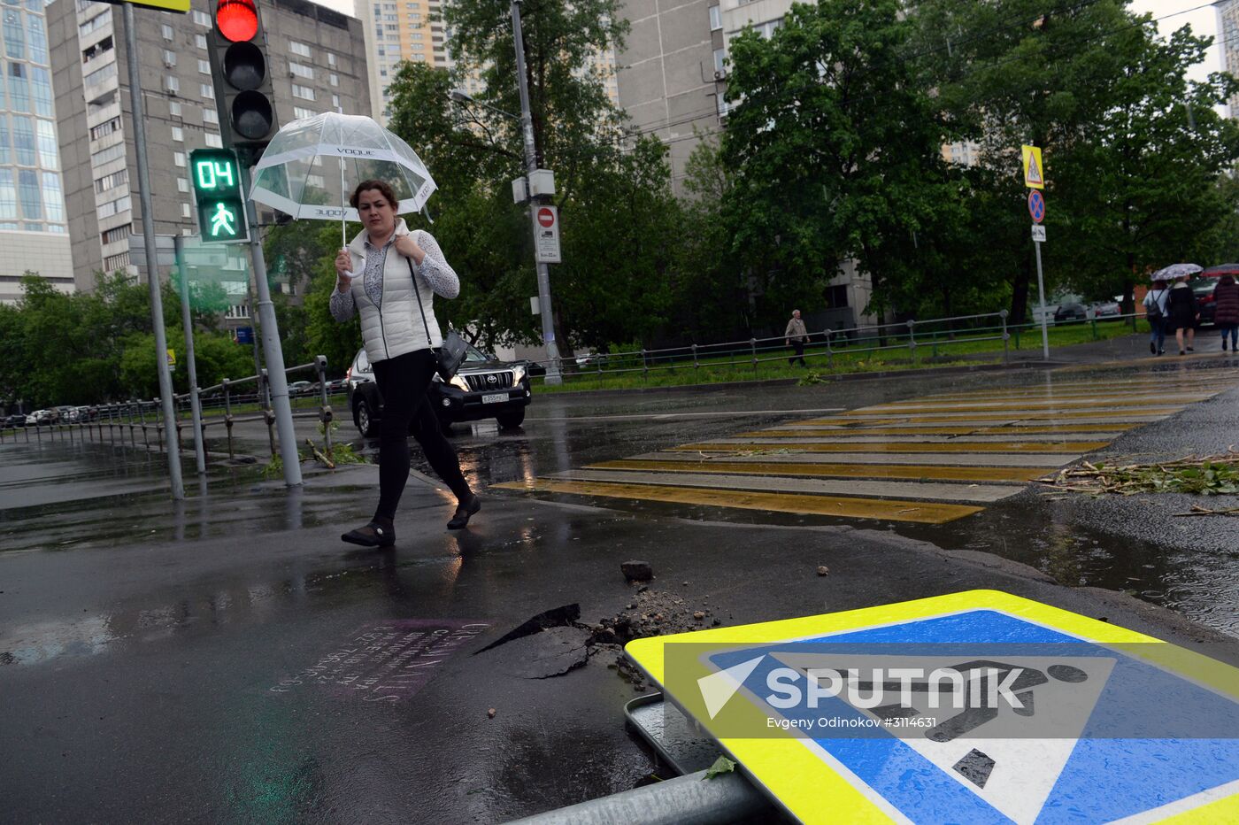 Hurricane aftermath in Moscow
