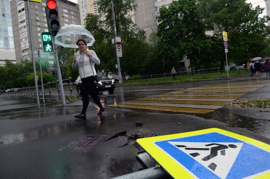 Hurricane aftermath in Moscow