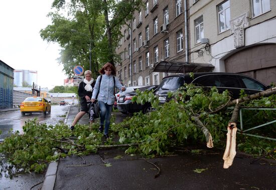 Hurricane aftermath in Moscow