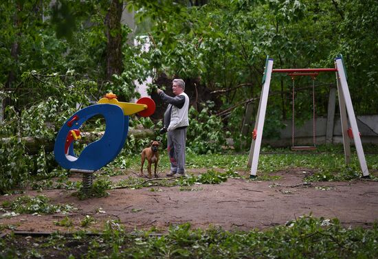 Hurricane aftermath in Moscow