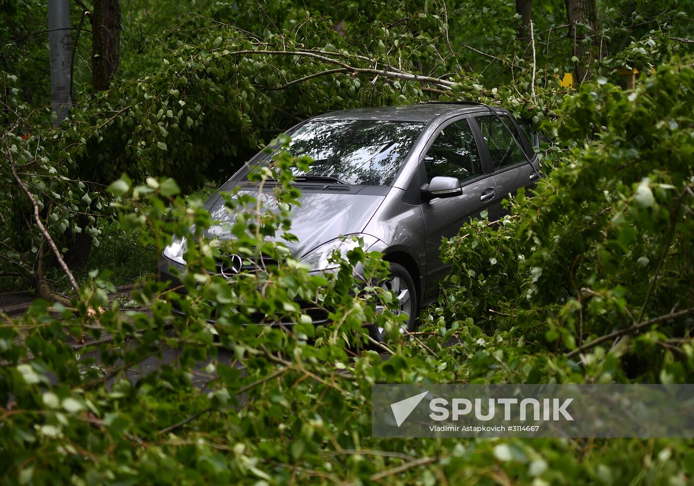 Hurricane aftermath in Moscow