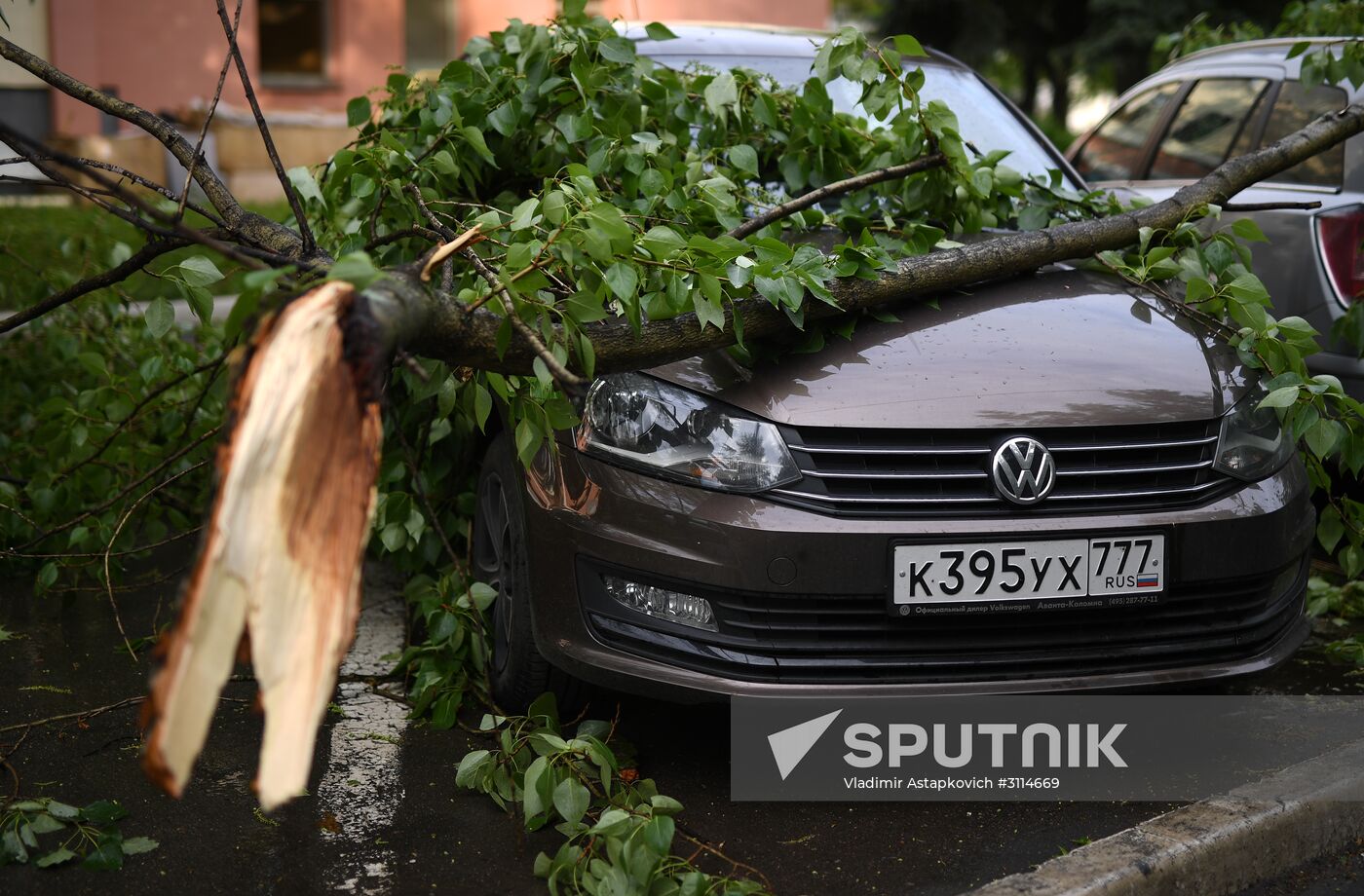 Hurricane aftermath in Moscow