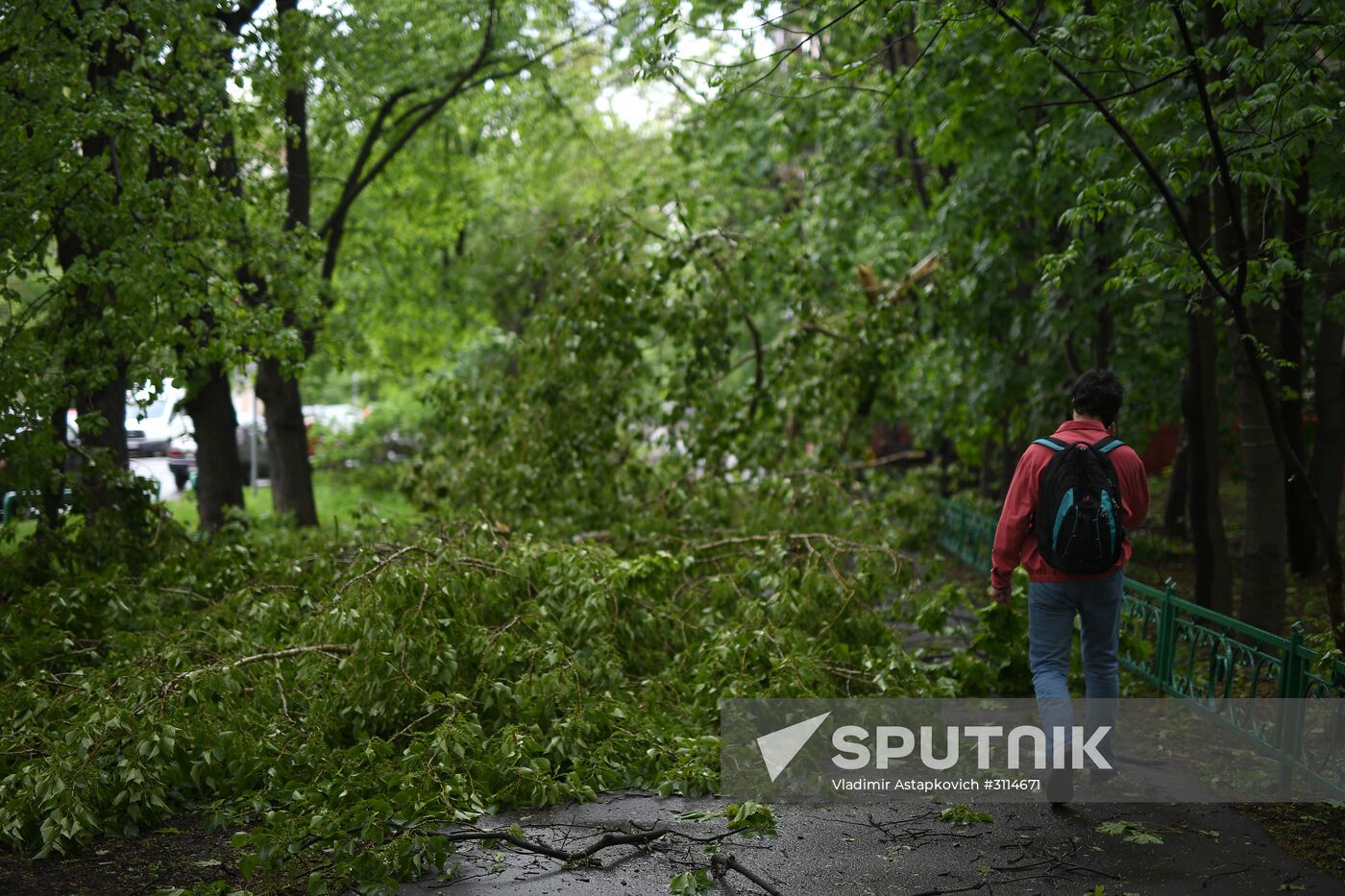 Hurricane aftermath in Moscow