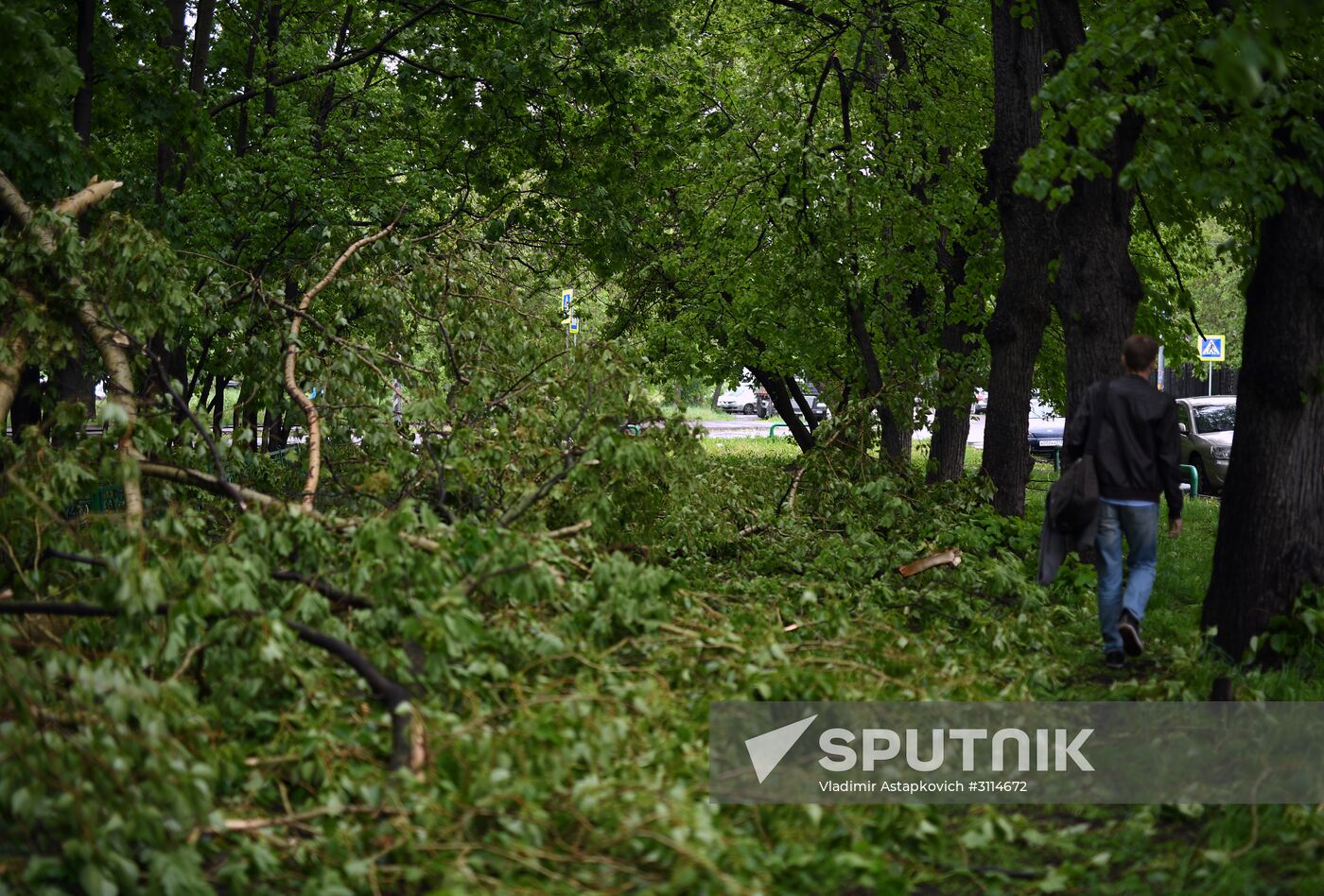 Hurricane aftermath in Moscow