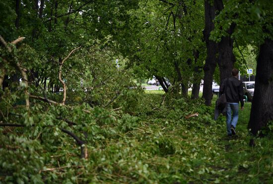 Hurricane aftermath in Moscow