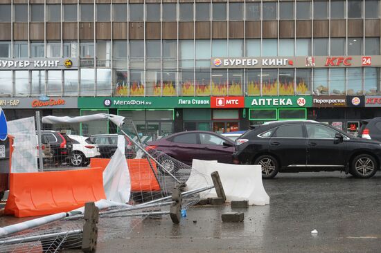 Hurricane aftermath in Moscow