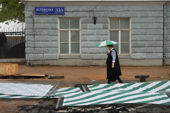 Hurricane aftermath in Moscow