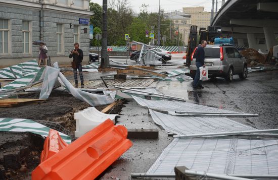 Hurricane aftermath in Moscow