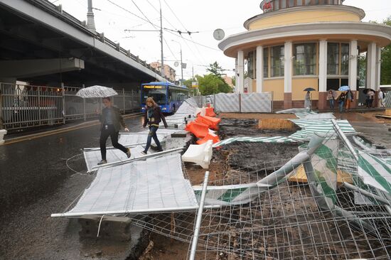 Hurricane aftermath in Moscow